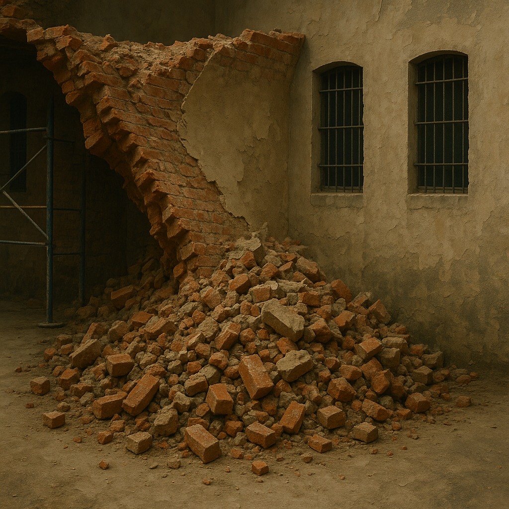 Tragedija u Bjelovaru: Urušavanje zida zatvora usmrtilo dvojicu radnika (Ilustracija)